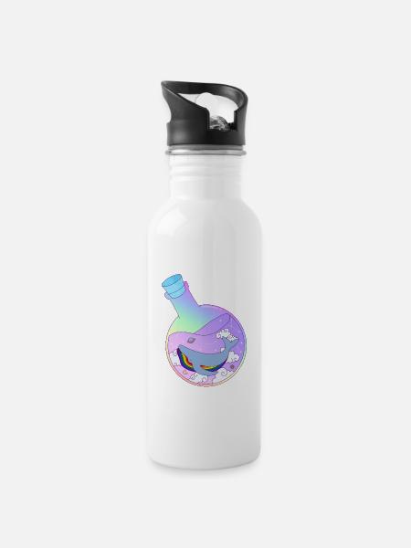 Regenbogenwal im Trank LGBT Pride Month - Trinkflasche mit integriertem Trinkhalm - Weiß