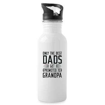 Only The Best Dads Get Promoted To Grandpa - Water bottle with straw - white - Right