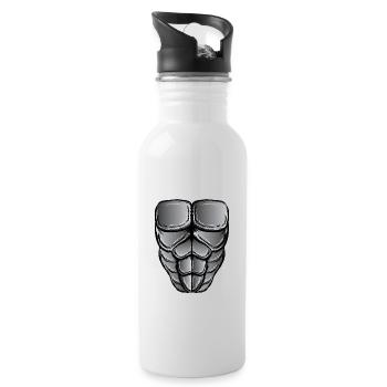 Gorilla Costume Halloween - Water bottle with straw - white - Right