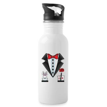 Magician Costume Halloween - Water bottle with straw - white - Right