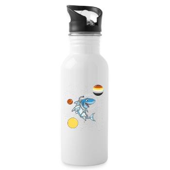 Hai Astronaut Gay Bear Pride - Trinkflasche mit integriertem Trinkhalm - Weiß - Rechts