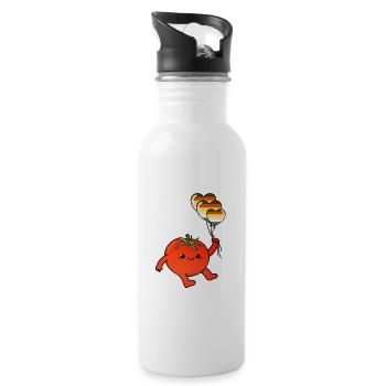 Tomate Ballon Gay Bear Pride - Trinkflasche mit integriertem Trinkhalm - Weiß - Rechts