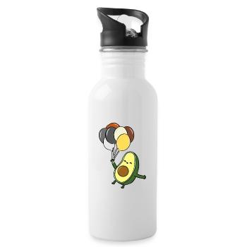 Avocado Ballon Gay Bear Pride - Trinkflasche mit integriertem Trinkhalm - Weiß - Rechts
