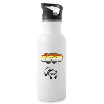 Panda Ballon Gay Bear Pride - Trinkflasche mit integriertem Trinkhalm - Weiß - Rechts