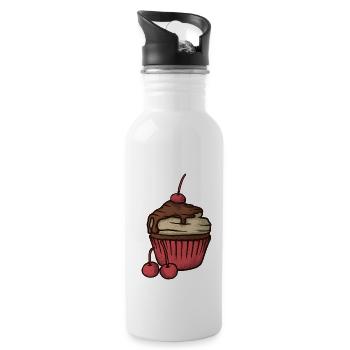 Cupcake - Water bottle with straw - white - Right