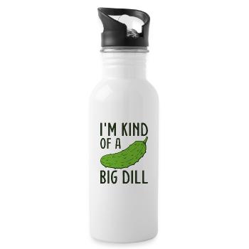 Ich bin irgendwie ein großer Dill - Trinkflasche mit integriertem Trinkhalm - Weiß - Rechts
