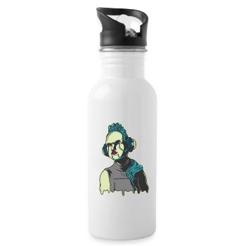Roboter - Trinkflasche mit integriertem Trinkhalm - Weiß - Rechts