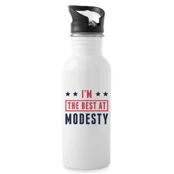 I’m The Best At Modesty - Water bottle with straw - white - Right