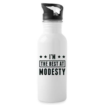 I’m The Best At Modesty - Water bottle with straw - white - Right