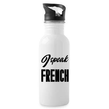 I speak french - Water bottle with straw - white - Right