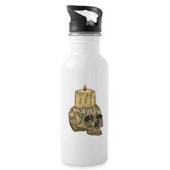 Skull candle - Water bottle with straw - white - Right