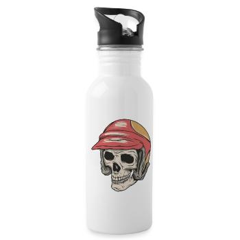 Coureur de skeleton - Gourde avec paille intégrée - blanc - Droite