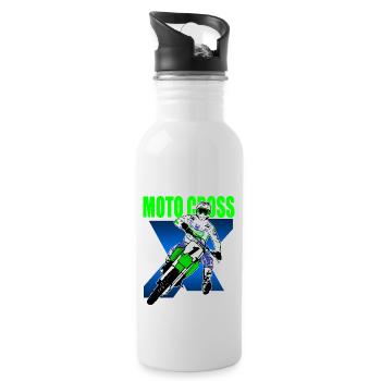 Supercross - Moto Cross - Motocross - Water bottle with straw - white - Right