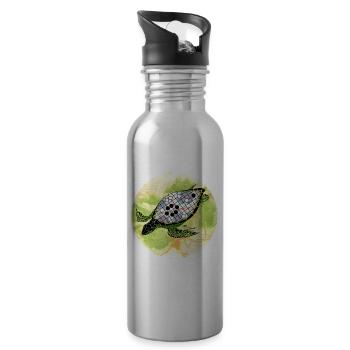 The Turtle Shell - Water bottle with straw - silver - Right