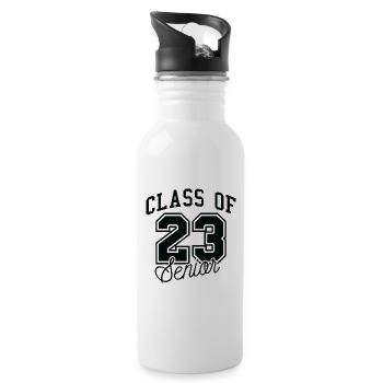 Class Of 23 Senior - Water bottle with straw - white - Right