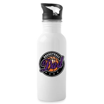 Basketball Dad - Trinkflasche mit integriertem Trinkhalm - Weiß - Rechts