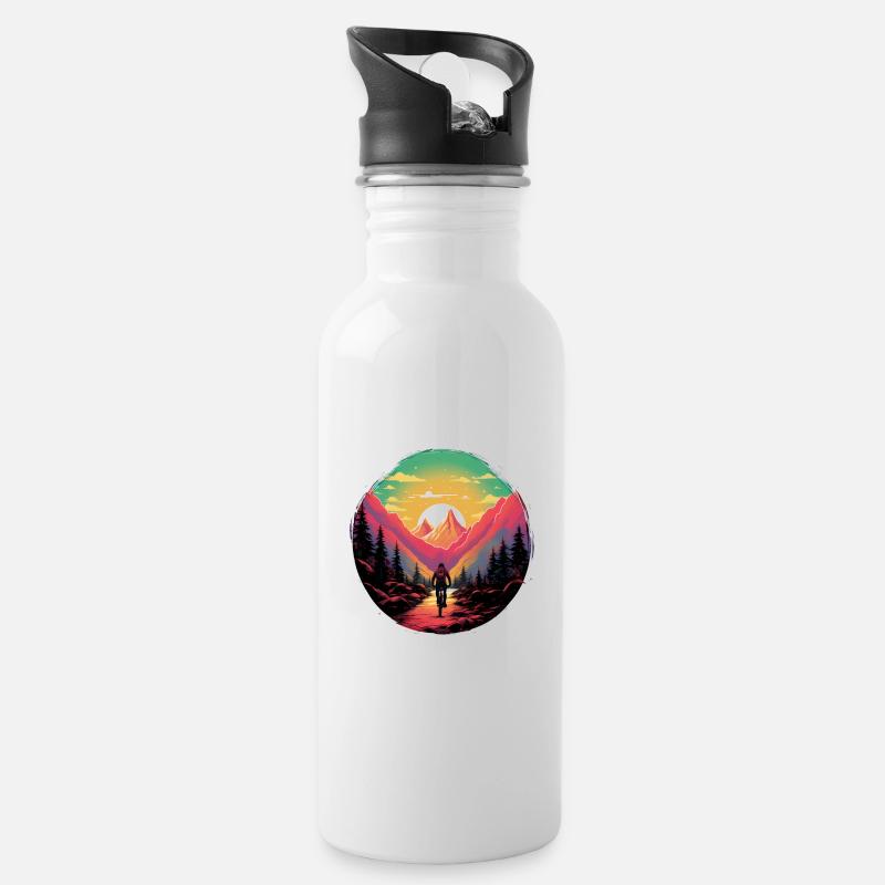 vélo de nature - Gourde avec paille intégrée - blanc