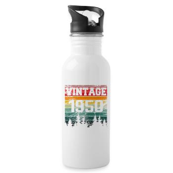 1950 Vintage 1950 Retro Birthday Gift - Water bottle with straw - white - Right