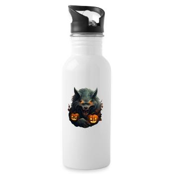 Loup-garou Halloween - Gourde avec paille intégrée - blanc - Droite