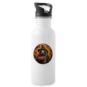 Halloween Sloth 3 - Water bottle with straw - white - Right