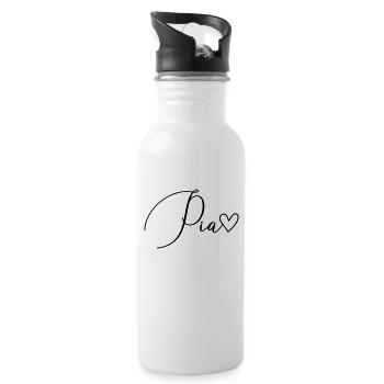 Pia Last Name First Name Girl - Water bottle with straw - white - Right
