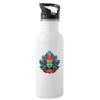 InnerPeaceWear - Trinkflasche mit integriertem Trinkhalm - Weiß - Rechts