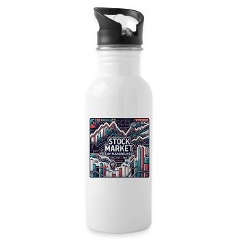 Stock Market Trading My Passion - Water bottle with straw - white - Right