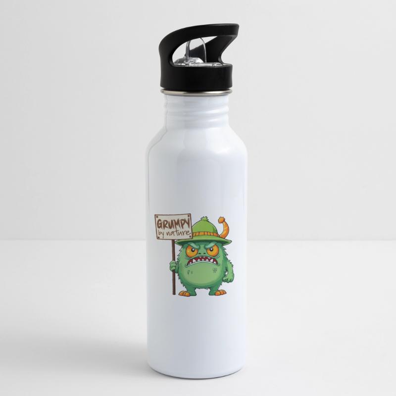 Funny monster grumpy grumpy bad-tempered Water bottle with straw