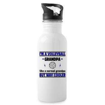 Je suis un grand-père de volley-ball - Gourde avec paille intégrée - blanc - Droite