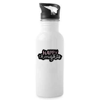 Happy thoughts - Water bottle with straw - white - Right