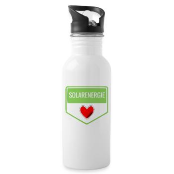 I Love Photovoltaik Solarenergie Sun Power - Trinkflasche mit integriertem Trinkhalm - Weiß - Rechts