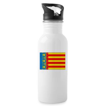 Valencia Flagge - Trinkflasche mit integriertem Trinkhalm - Weiß - Rechts