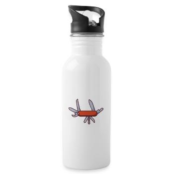Pocket Knife - Water bottle with straw - white - Right