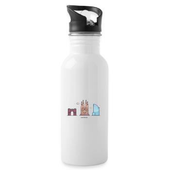 Barcelona - Water bottle with straw - white - Right