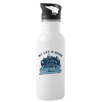 Downhill Snowboarding - Water bottle with straw - white - Right
