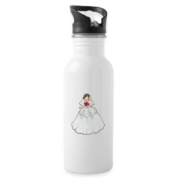 Liebe Big Day - Trinkflasche mit integriertem Trinkhalm - Weiß - Rechts
