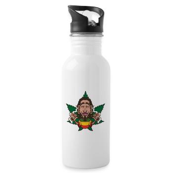 Weeds Rastafari Man - Gourde avec paille intégrée - blanc - Droite