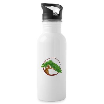 Baum Japanischer Bonsai-Baum - Trinkflasche mit integriertem Trinkhalm - Weiß - Rechts