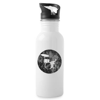 Schlagzeug - Trinkflasche mit integriertem Trinkhalm - Weiß - Rechts