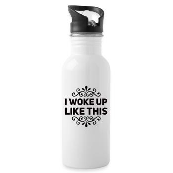 I Woke Up Like This - Water bottle with straw - white - Right