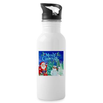 Frohe Feiertage. Frohes neues Jahr! - Trinkflasche mit integriertem Trinkhalm - Weiß - Rechts