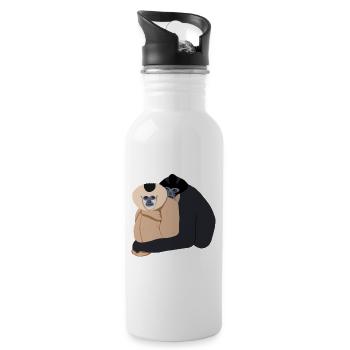 Gibbons - Trinkflasche mit integriertem Trinkhalm - Weiß - Rechts