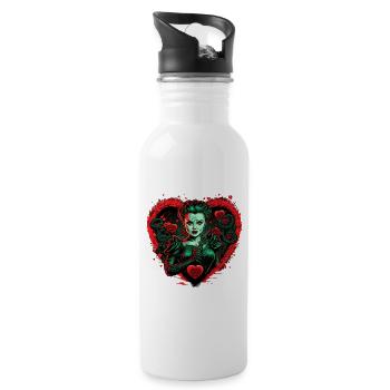 Maîtresse Valentine | Saint-Valentin | Saint-Valentin - Gourde avec paille intégrée - blanc - Droite