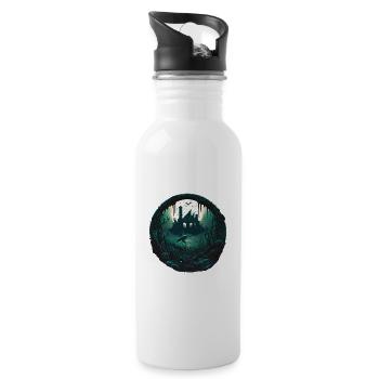 Die Versunkene Stadt Atlantis - Trinkflasche mit integriertem Trinkhalm - Weiß - Rechts