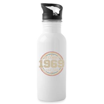 Die Legenden wurden im Dezember 1969 - 1969 geboren - Trinkflasche mit integriertem Trinkhalm - Weiß - Rechts