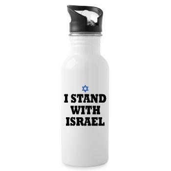 I stand with israel - Gourde avec paille intégrée - blanc - Droite