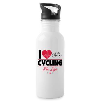 Ich liebe Radfahren für immer – Radler-Style! - Trinkflasche mit integriertem Trinkhalm - Weiß - Rechts