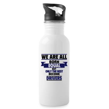 Only the best become drivers - Water bottle with straw - white - Right