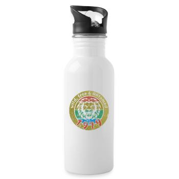 45th Birthday Wild, free & untamed since 1979 - Water bottle with straw - white - Right