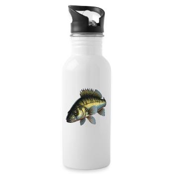 Zander Angeln Raubfisch Fischen - Trinkflasche mit integriertem Trinkhalm - Weiß - Rechts